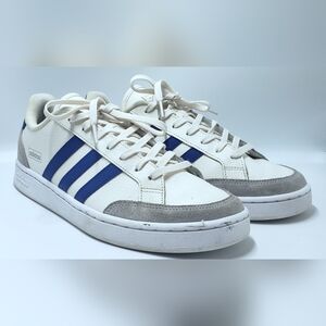 Adidas Men's Grand Court SE-White/Grey/Blue-Size Size 12